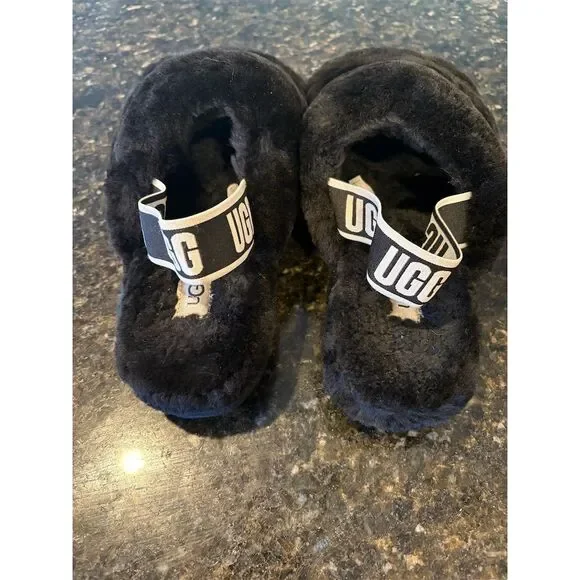 UGG Women's Fluff Yeah Slide Slipper Black Size 9 Open Toe Casual - Picture 3 of 6